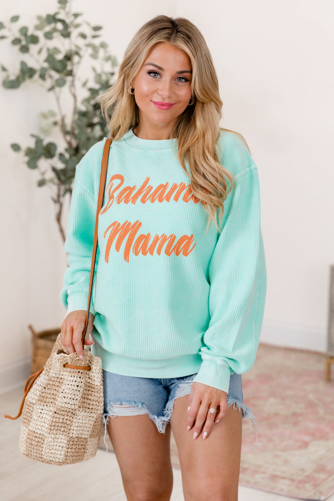 Bahama Mama Mint Corded Graphic Sweatshirt FINAL SALE