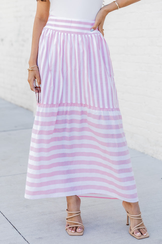 I Go Back Pink Striped Maxi Skirt FINAL SALE