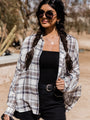 Check Yes Or No Beige and Black Plaid Button Front Blouse FINAL SALE