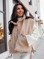 Feel It All Beige Oversized Sherpa Vest