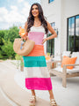 Sky Glimmer Color Block Open Knit Dress FINAL SALE