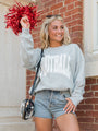 Football Block Grey Oversized Graphic Sweatshirt