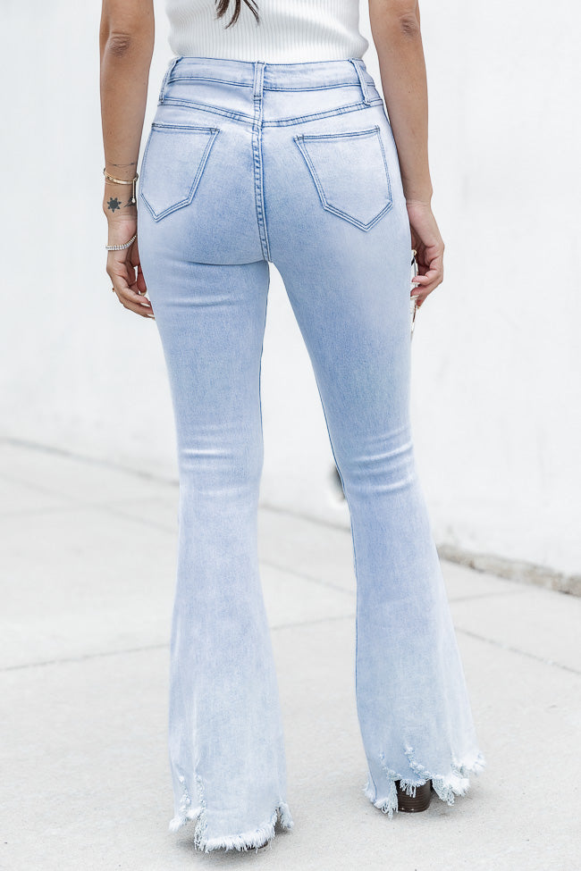 Tanya Light Wash Button Fly Flares FINAL SALE