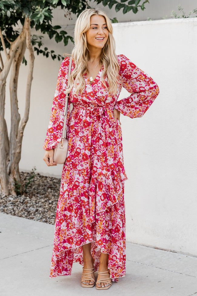 Know Me So Well Multi Floral Printed Long Sleeve Maxi Dress