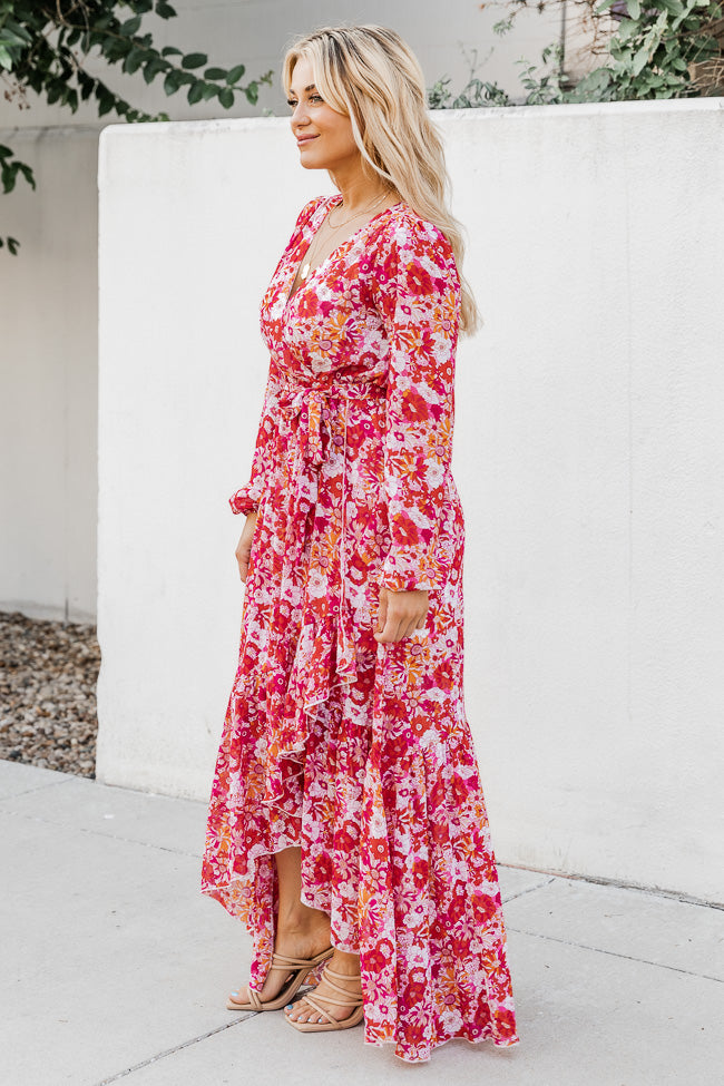 Know Me So Well Multi Floral Printed Long Sleeve Maxi Dress