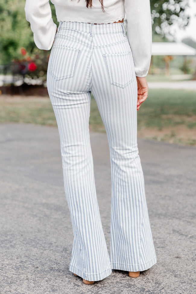 Beyond Beautiful White Stripe Flare Jeans FINAL SALE