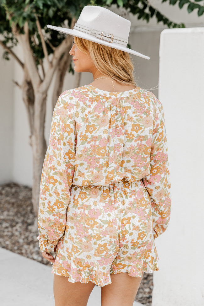 I'm Right Here Floral Printed Long Sleeve Romper