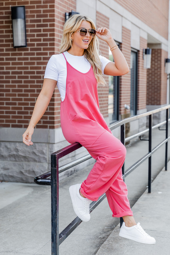 Day In The Life Coral Jumpsuit