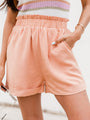 Make Your Point Orange Cuffed Hem Paperbag Waist Shorts FINAL SALE