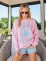 Mama Daisy Repeat Light Pink Oversized Graphic Sweatshirt Tori X Pink Lily