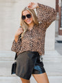 Along For The Drive Leopard Print Bell Sleeve Blouse