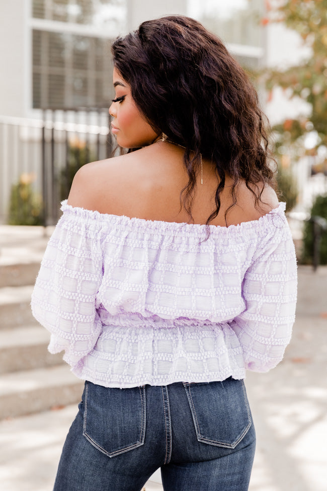 Got You On My Mind Purple Textured Off The Shoulder Blouse FINAL SALE