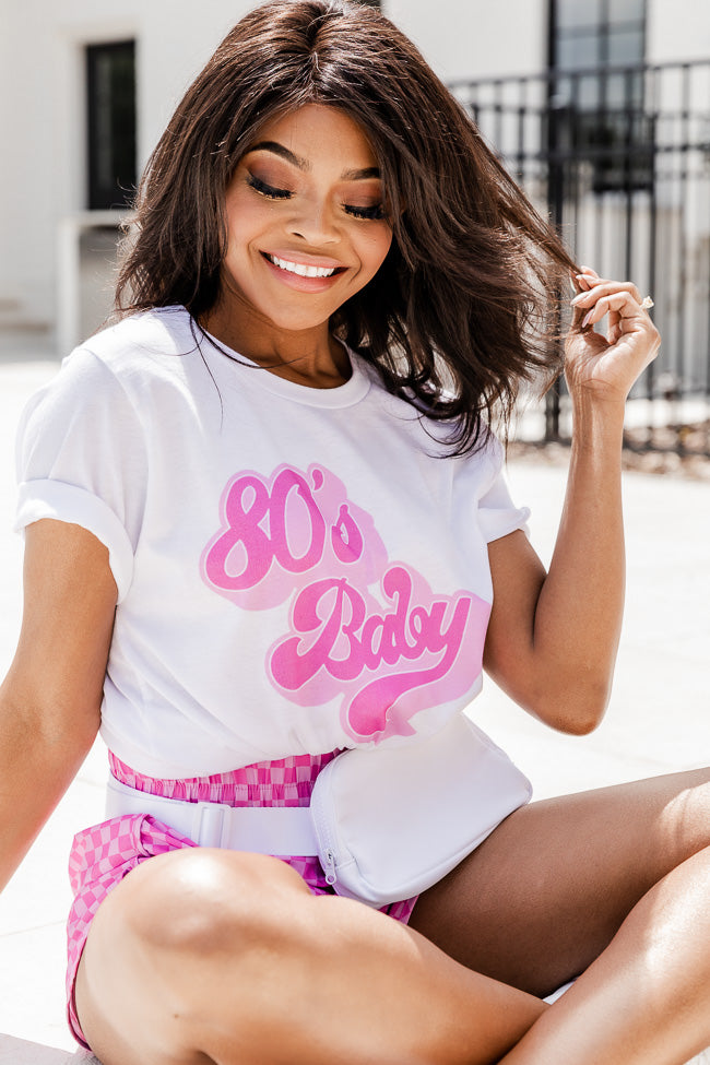 80s Baby White Graphic Tee