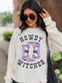 Howdy Witches Cream Oversized Graphic Sweatshirt