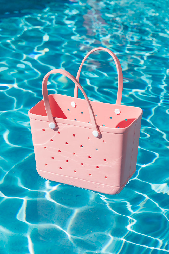 Light Pink Rubber Beach Tote Bag