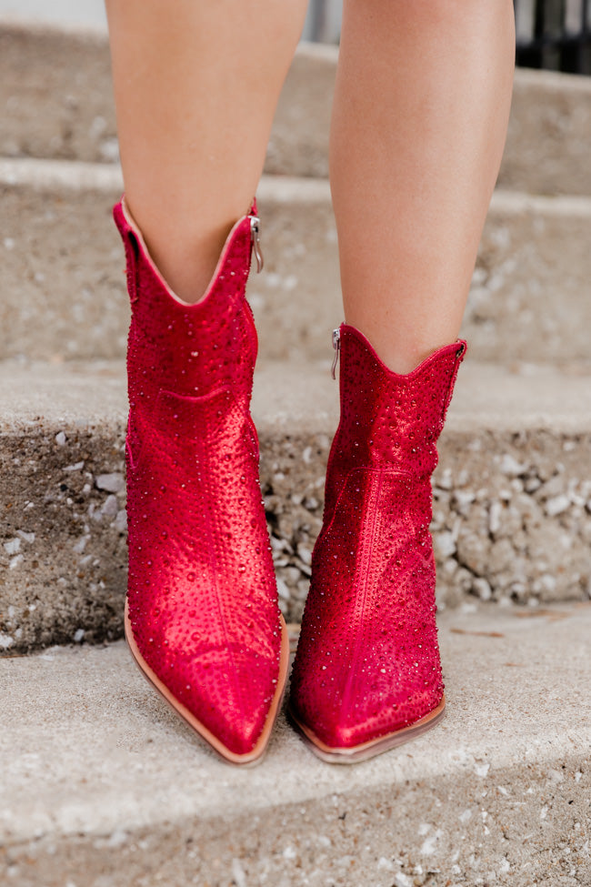 Red hot sale glitter boots