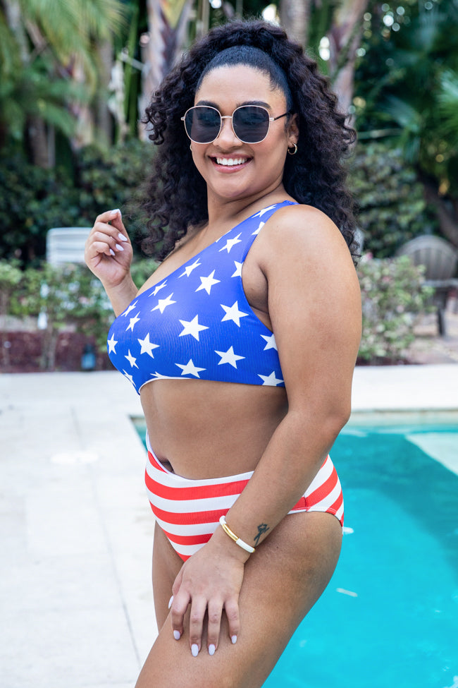 Life Is A Highway Stars and Stripes Cut Out One Piece Swimsuit FINAL SALE