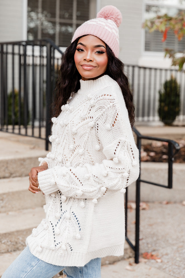 Pink pom shop pom sweater