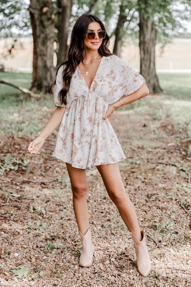 In The Past Textured Abstract Printed Romper