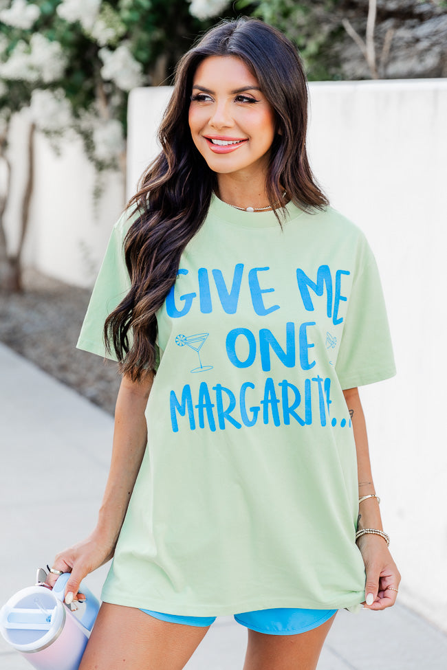 Give Me One Margarita Mint Oversized Graphic Tee
