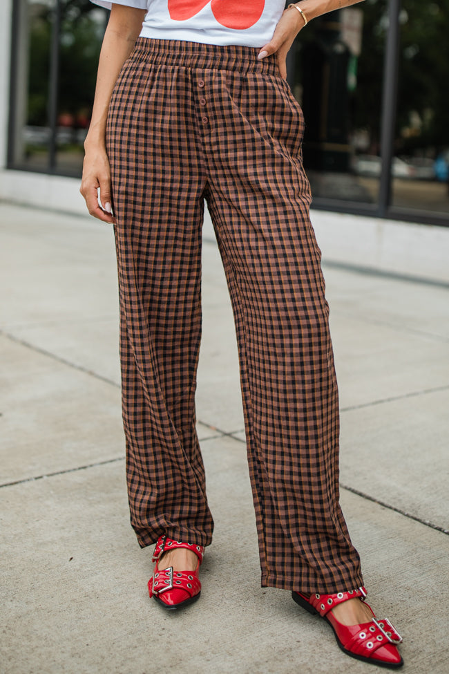 Daydreamer Brown and Black Plaid Boxer Pants