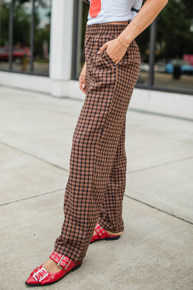 Daydreamer Brown and Black Plaid Boxer Pants