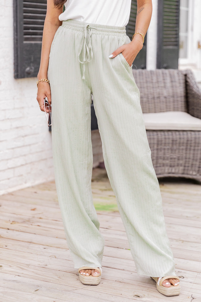 A New Perspective Sage Textured Pull On Pants