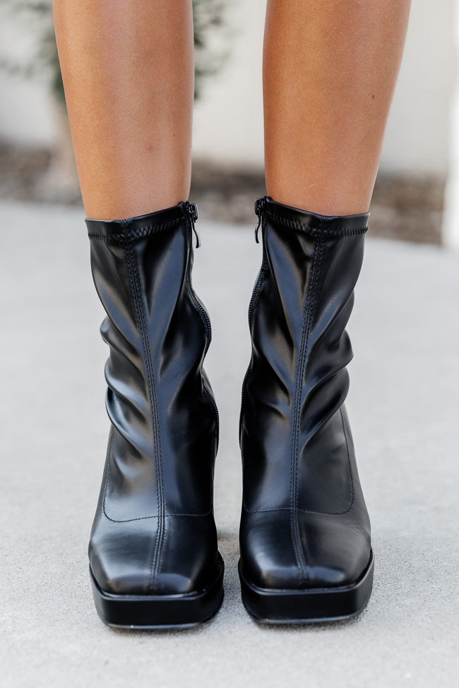 Candace Black Square Toe Booties FINAL SALE