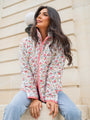 Field Of Florals Ivory and Pink Multi Quilted Floral Jacket