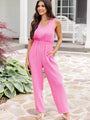 Seeing You Again Pink Gauze Jumpsuit FINAL SALE