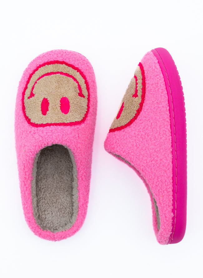 Hot Pink and White Lightning Slippers