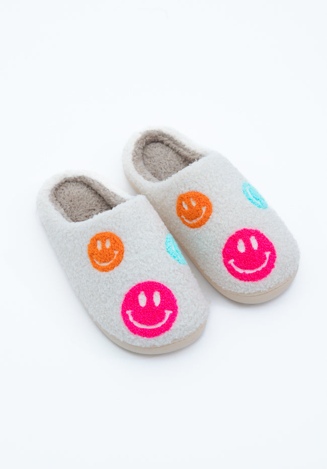 Multi-Color Smiley Slippers – Pink Lily