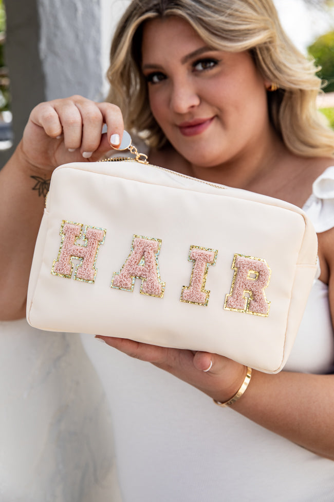 Hair Patch Peach and Tan Large Bag