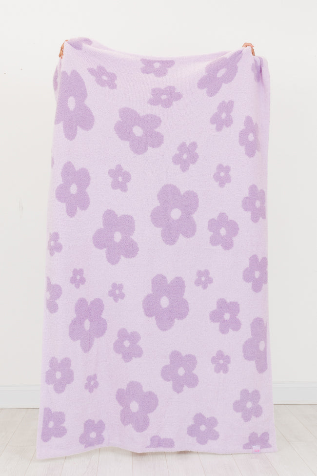 Make Me Believe Purple Boho Daisies Blanket