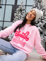 Santa Baby Light Pink Oversized Graphic Sweatshirt