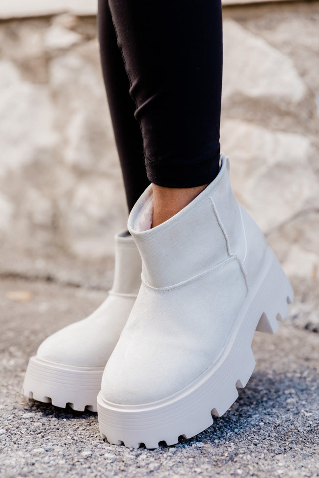 Off white suede ankle hot sale boots