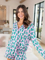 Under The Stars In Pink Pines Long Sleeve Bamboo Pajama Top