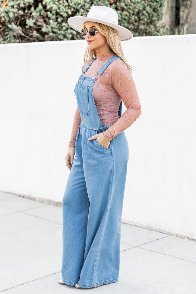 Light Wash Denim Wide Leg Dungarees  Cute casual outfits, Wide leg denim,  Outfits