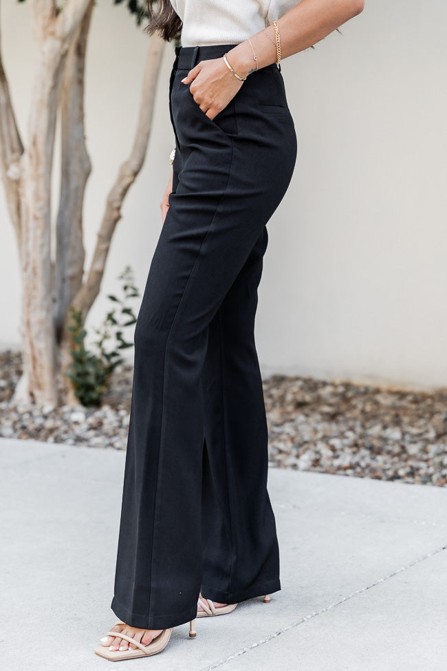 Mean Business Black Flare Trousers