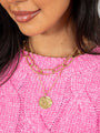 Gold Chain with Coin Layered Necklace