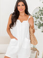 Pure Thoughts White Button Front Romper