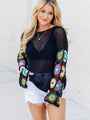 All I Really Want Black Crochet Sleeve Sweater FINAL SALE