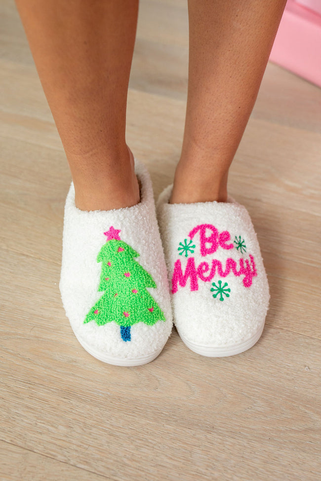 Be Merry Ivory Slippers