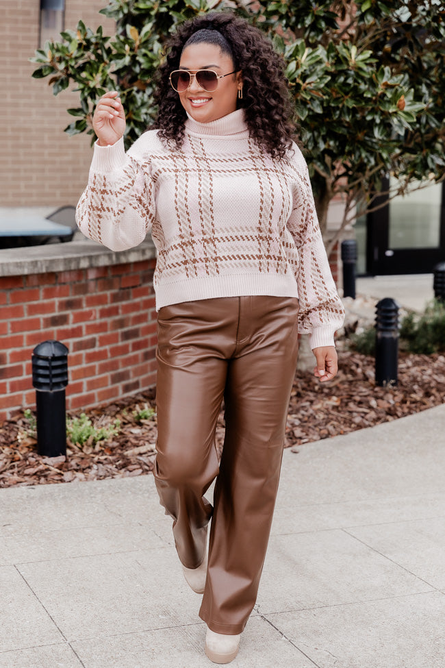 Brown leather pants on Pinterest