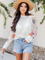 A Wonderful Life Ivory Multi Crochet Sleeve Sweater  FINAL SALE