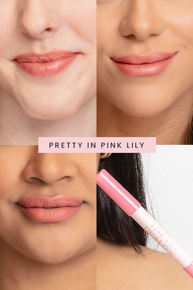 Pink Lily Beauty Double Bloom Dual Lipstick and Lip Liner - Pretty in Pink Lily