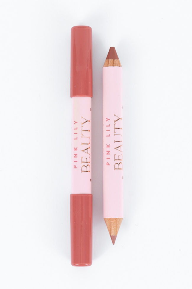Pink Lily Beauty Double Bloom Dual Lipstick and Lip Liner - Rose and Shine