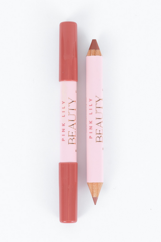 Pink Lily Beauty Double Bloom Dual Lipstick and Lip Liner - Rose and Shine