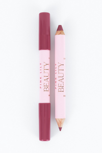 Pink Lily Beauty Double Bloom Dual Lipstick and Lip Liner - Sugar Plum Kiss