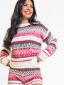 Casual Love Multi Fair Isle Knitted Sweater Set